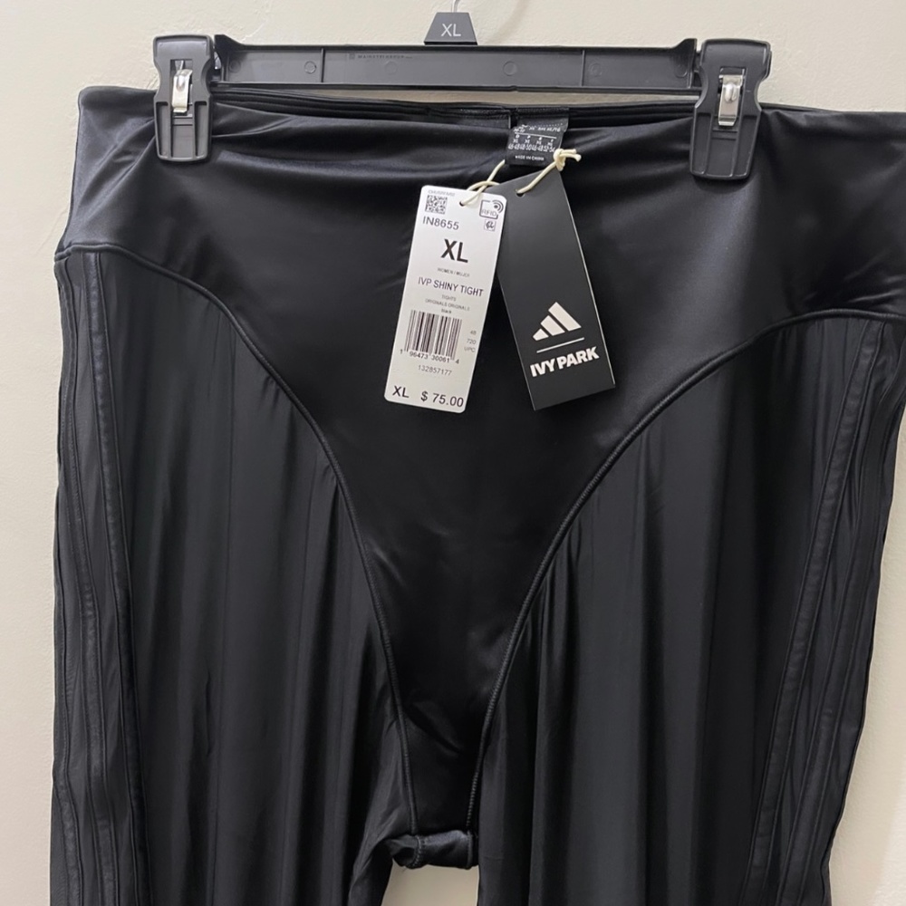 IVY PARK NOIR SHINY PANT MESH TIGHTS